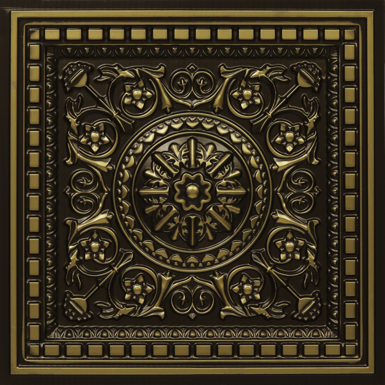 Image of Da Vinci - Faux Tin Coffered Ceiling Tile - Drop In - #215