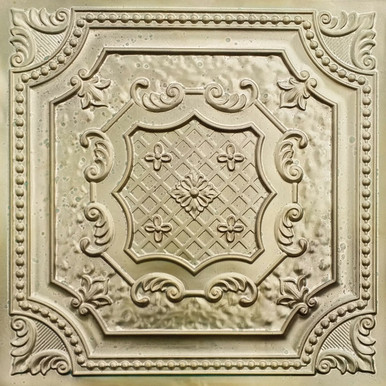 Elizabethan Shield - Faux Tin Ceiling Tile - 24 in x 24 in - #DCT04