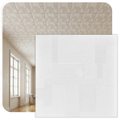 Vectors 20 in x 20 in Glue-up Styrofoam Ceiling Tile Pack - #R187