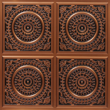 Grandma's Doilies Quartet - Faux Tin Ceiling Tile - Glue up - 24 in x 24 in - #117