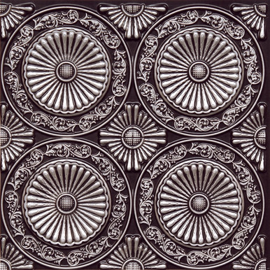 Paisley Daisies - Faux Tin Ceiling Tile - Glue up - 24 in x 24 in - #235