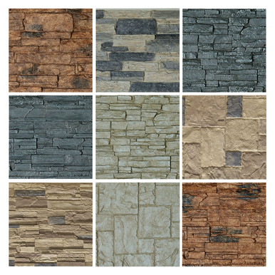 Ekena Stacked Stone - Faux Stone Siding Panel Sample  9 x 8