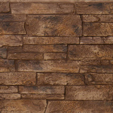 Tritan BP - 24 in x 48 in x 1.75 in Canyon's Edge Stack Stone Panel - Pecan (7 sq. ft / per panel)