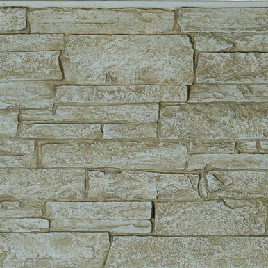 Ekena - 49 in x 25.5 in x 1.25 in Acadia Ledge Stacked Stone - Sandstone - Stonewall Faux Stone Siding Panel