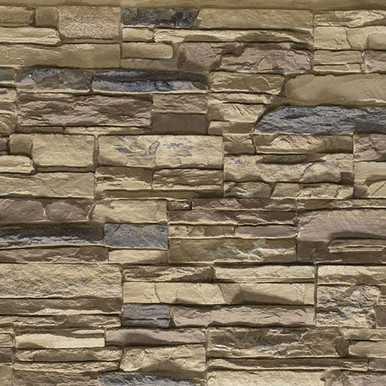 Ekena - 45 in x 24.5 in x 1.25 in Canyon Ridge Stacked Stone - Colfax - Stonewall Faux Stone Siding Panel