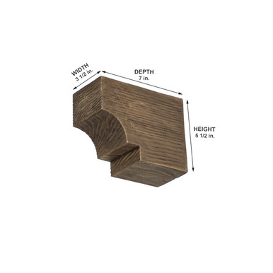 Doug Fir Corbel 3 1/2 in x 5 1/2 in x 7 in