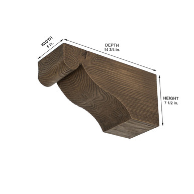 Doug Fir Corbel 6 in x 7 1/2 in x 14 3/4 in