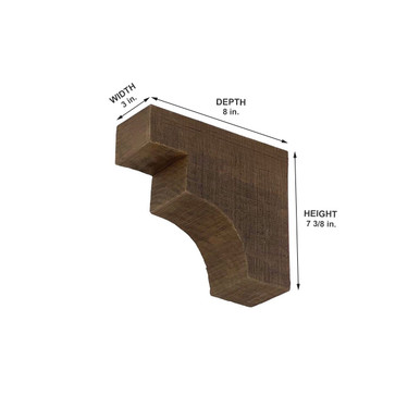 Rough Sawn Faux Wood Corbel 3 in x 7 3/8 in x 8 in