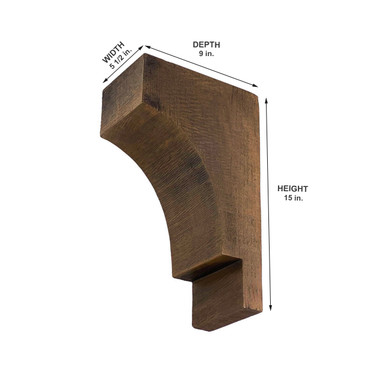 Rough Sawn Faux Wood Corbel 5 1/2 in x 15 in x 9 in