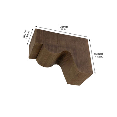 Rough Sawn Faux Wood Corbel 5 1/4 in x 7 1/2 in x 10 in (A)