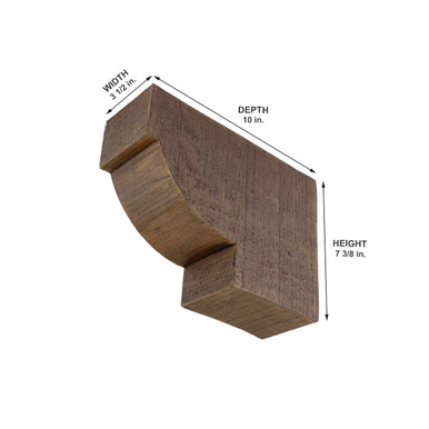 Rough Sawn Faux Wood Corbel 3 1/2 in x 7 3/8 in x 10 in (A)