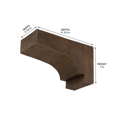 Rough Sawn Faux Wood Corbel 5 1/4 in x 7 in x 11 1/2 in