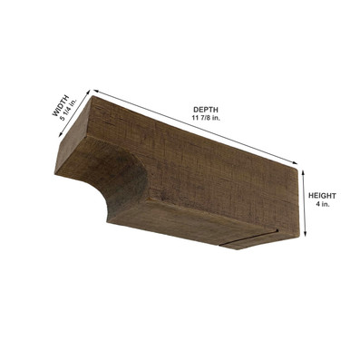 Rough Sawn Faux Wood Corbel 5 1/4 in x 4 in x 11 7/8 in