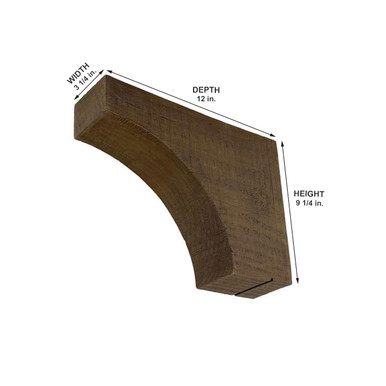 Rough Sawn Faux Wood Corbel 3 1/4 in x 9 1/4 in x 12 in