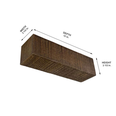 Rough Sawn Faux Wood Corbel 3 1/2 in x 3 1/2 in x 12 in