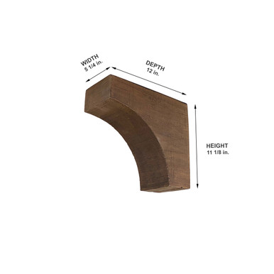 Rough Sawn Faux Wood Corbel 5 1/4 in x 11 1/8 in x 12 in
