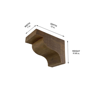 Rough Sawn Faux Wood Corbel 7 in x 8 5/8 in x 12 in