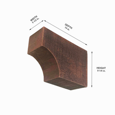 Rough Sawn Faux Wood Corbel 5 1/2 in x 9 1/4 in x 14 in (B)