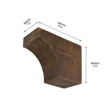 Rough Sawn Faux Wood Corbel 7 in x 9 in x 14 in