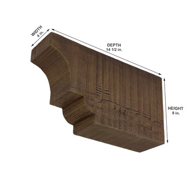 Rough Sawn Faux Wood Corbel 4 in x 8 in x 14 1/2 in