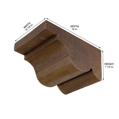 Rough Sawn Crown Corbel 10 7/8 in x 7 1/4 in x 15 in