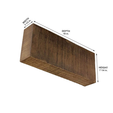 Rough Sawn Faux Wood Corbel 3 1/2 in x 7 1/4 in x 18 in