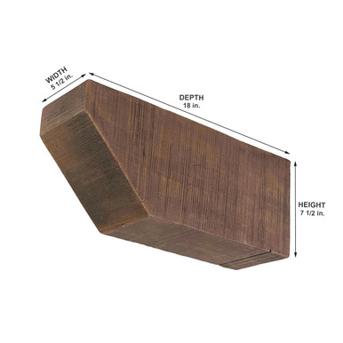 Rough Sawn Faux Wood Corbel 5 1/2 in x 7 1/2 in x 18 in (C)