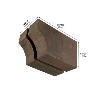 Rough Sawn Double Cove Corbel 11 3/4 in x 11 in x 18 in