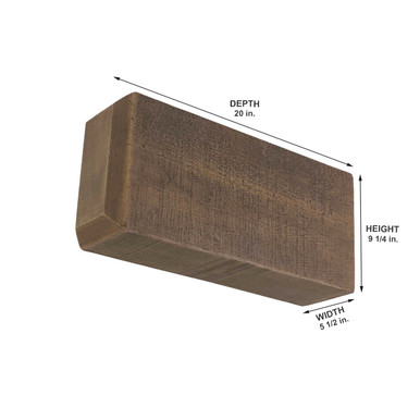 Rough Sawn Faux Wood Corbel 5 1/2 in x 9 1/4 in x 20 in