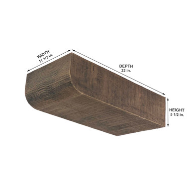 Rough Sawn Faux Wood Corbel 11 1/2 in x 5 1/2 in x 22 in