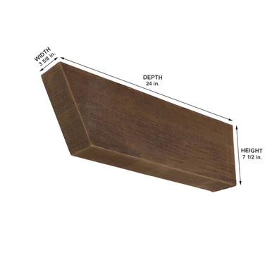 Rough Sawn Faux Wood Corbel 3 5/8 in x 7 1/2 in x 24 in