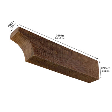 Rough Sawn Faux Wood Corbel 3 3/8 in x 5 3/8 in x 24 1/8 in (A)