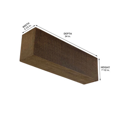 Rough Sawn Faux Wood Corbel 5 1/2 in x 7 1/2 in x 24 in (B)