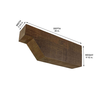 Rough Sawn Faux Wood Corbel 5 3/4 in x 9 1/2 in x 26 in (A)