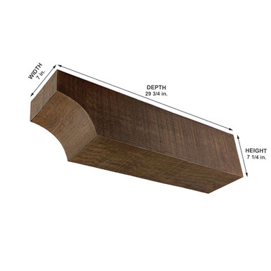 Rough Sawn Cove Corbel 7 in x 7 1/4 in x 29 3/4 in