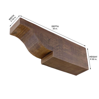 Rough Sawn Scroll Corbel 5 7/8 in x 8 5/8 in x 30 in