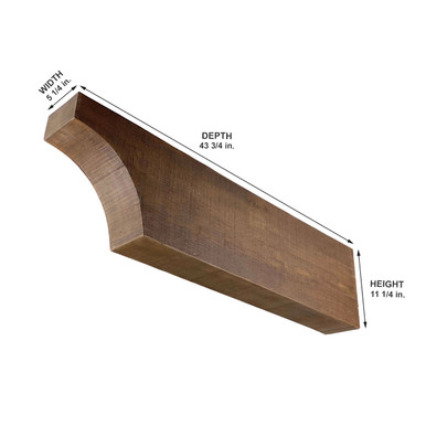 Rough Sawn Slant Corbel 5 1/4 in x 11 1/4 in x 43 3/4 in