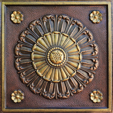 Medallion - FAD Hand Painted Ceiling Tile 24 in X 24 in - #CTF-025