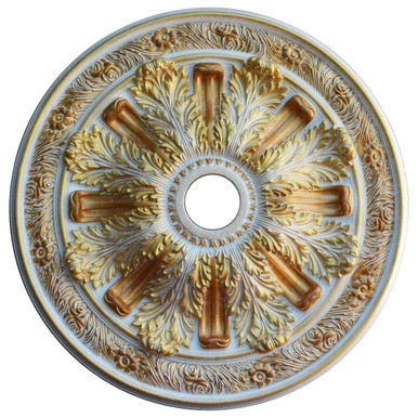 Gold Fantasy - FAD Hand Painted Ceiling Medallion 30 in - #CCMF-036-7