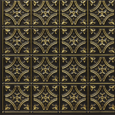 Gothic Reims - Faux Tin Ceiling Tile - Glue up - 24 in x 24 in - #150 - Pack of 25  / 100 sqft