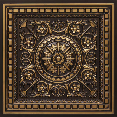 Da Vinci - Faux Tin - Coffered Drop Ceiling Tile - 2ft x 2ft - #215 - (Pack of 25)  / 100 sqft