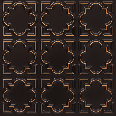 Casablanca - Faux Tin Ceiling Tile - Glue up - 24 in x 24 in - #142 - (Pack of 25) / 100 sqft