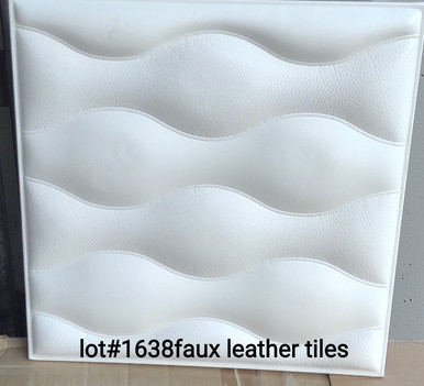 LOT # 1638 #LT Faux Leather Tile (18 SQ FT) 11 PCS White Glue up