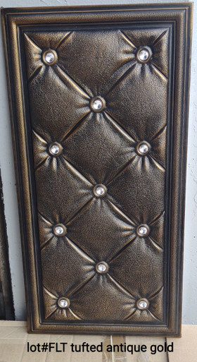 LOT # 1639 #LT Faux Leather Tile (8 SQ FT) 5 PCS Antique Gold Glue up