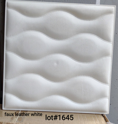 LOT # 1645 #LT Faux Leather Tile (4.8 SQ FT) 3 PCS White Glue up