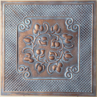 Estate Loops - Faux Tin Ceiling Tile - 24 in x 24 in - #DCT66