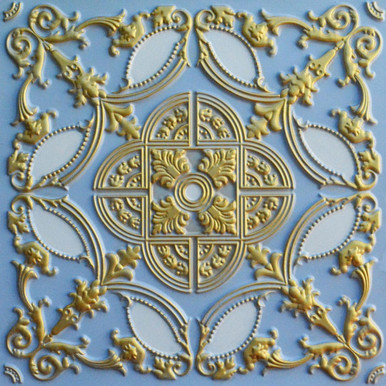 Golden Prague VIII - FAD Hand Painted Ceiling Tile 24 in X 24 in - #CTF-016-8