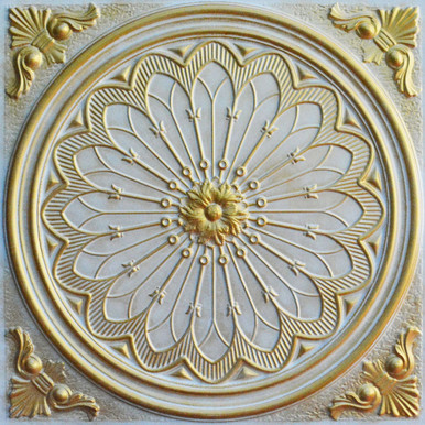 Rose Window VII - FAD Hand Painted Ceiling Tile 24 in X 24 in - #CTF-007-7