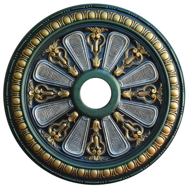 Embrazing Flower - FAD Hand Painted Ceiling Medallion 18 in - #CCMF-005-A