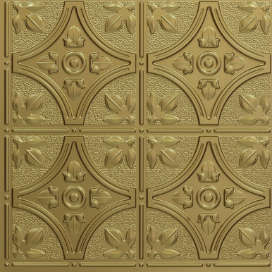 Modern Fleur de Lis - Faux Tin Ceiling Tile - Glue Up - 24 in x 24 in - #340